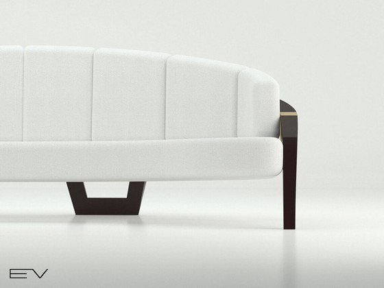 Image 1 of Volledige Sofa Osiris Serie Oud-Egyptische Meester Ontworpen Details in Goudfolie en Zwart Mat Massief Hout Afwerking