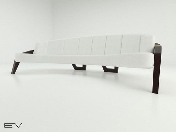 Image 1 of Volledige Sofa Osiris Serie Oud-Egyptische Meester Ontworpen Details in Goudfolie en Zwart Mat Massief Hout Afwerking