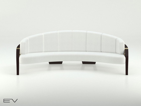 Image 1 of Volledige Sofa Osiris Serie Oud-Egyptische Meester Ontworpen Details in Goudfolie en Zwart Mat Massief Hout Afwerking