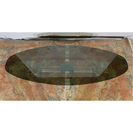 Image 1 of Vintage salontafel in luciet en grijs rookglas van Philippe Jean, 1970