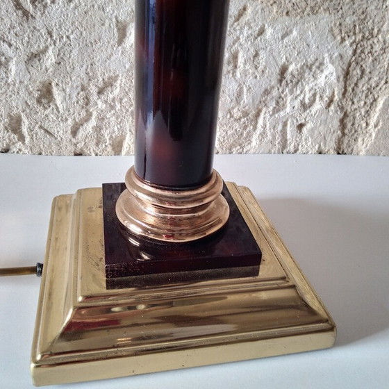 Image 1 of Messing en plexiglas vintage zuillamp van Maison le Dauphin