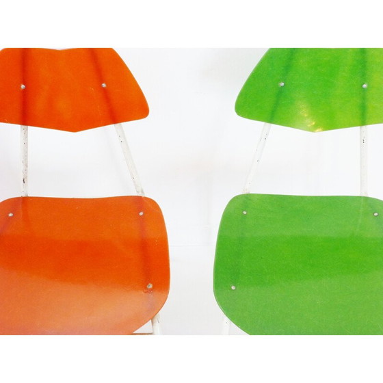 Image 1 of Vintage paar glasvezel stoelen & staal - jaren 1950