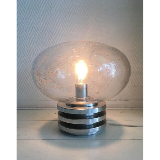 Image 1 of Vintage lamp uit het ruimtetijdperk in glas en metaal van Doria Leuchten, Duitsland