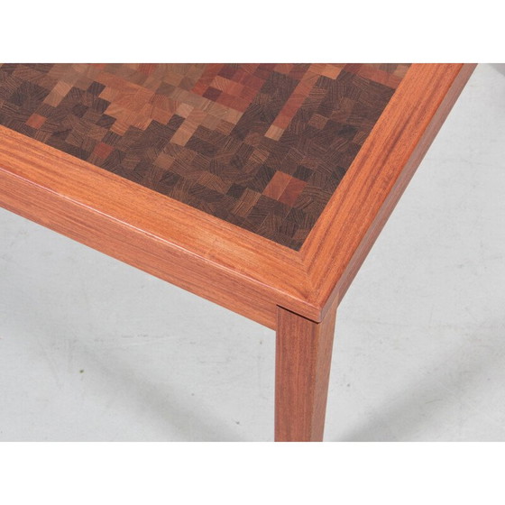 Image 1 of Scandinavische vintage salontafel in staand hout marqueterie