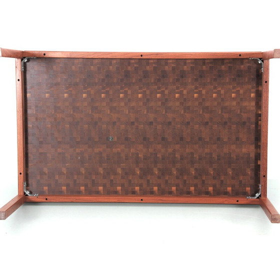 Image 1 of Scandinavische vintage salontafel in staand hout marqueterie