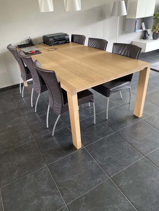 Arco Essenza eettafel + 6x Spica eetkamerstoel