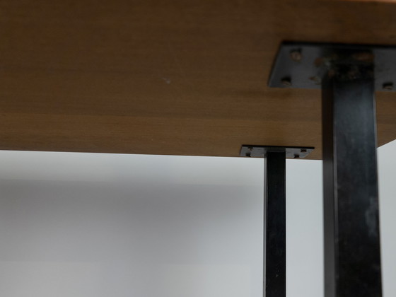 Image 1 of Retro bijzettafel  - Vintage  -  strak teakhout fineer - metaal - 60's