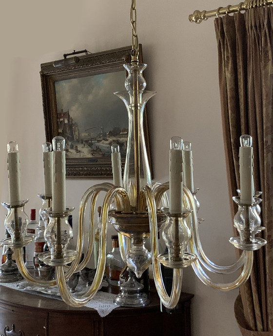 Image 1 of Vintage Bohemische kristallen kroonluchter