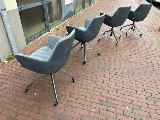 Image 1 of 4x Bert Plantagie Maple Stoel Blauw