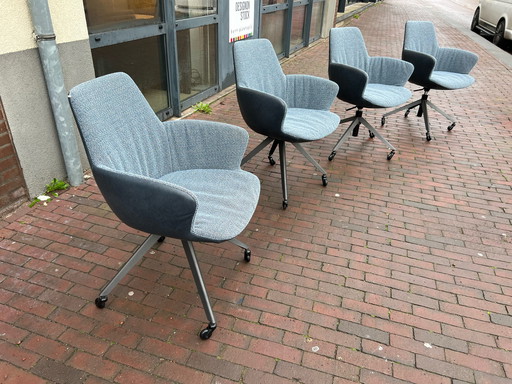 4x Bert Plantagie Maple Stoel Blauw