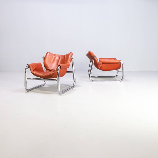 Maurice Burke 'Alpha Sling' lounge fauteuil voor Pozza set/2