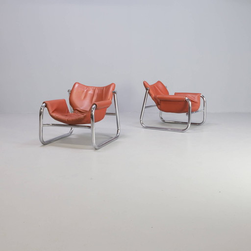 Maurice Burke 'Alpha Sling' lounge fauteuil voor Pozza set/2