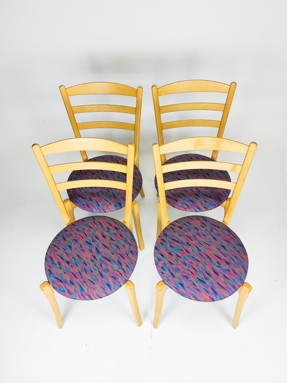 Image 1 of 4x Vintage Deens design houten eetkamerstoelen