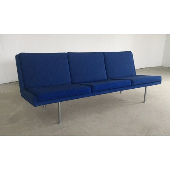 Image 1 of Vintage Airport Sofa in originele blauwe stof van Hans J. Wegner voor A.P. Stolen 1960