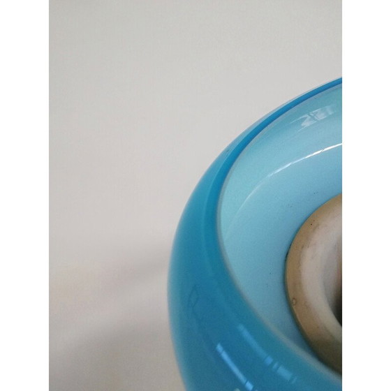 Image 1 of Vintage vloerlamp met geometrische vormen en dunne witte metalen structuur, 1980