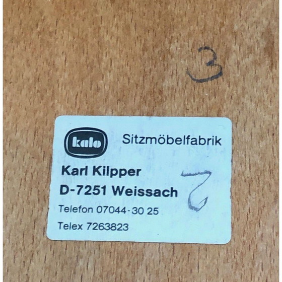 Image 1 of Set van 6 vintage stapelstoelen van sparrenhout en thermogevormd hout van Karl Kilpper, Duitsland 1970