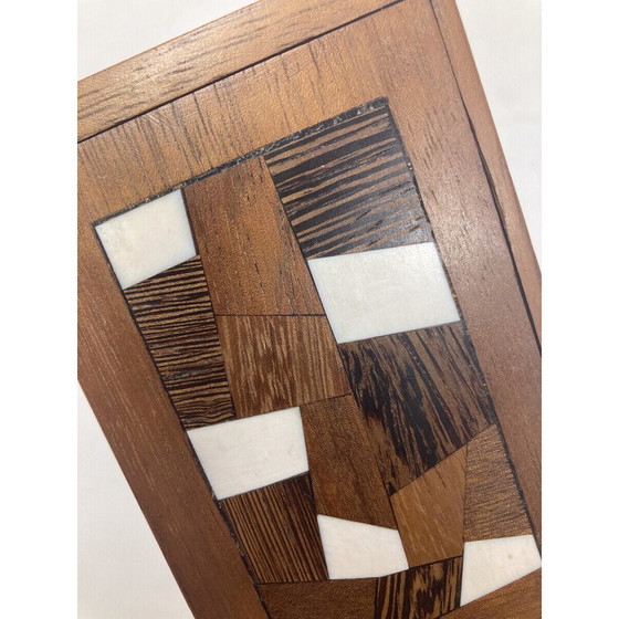 Image 1 of Vintage doos met hout en beendermarqueterie, 1950