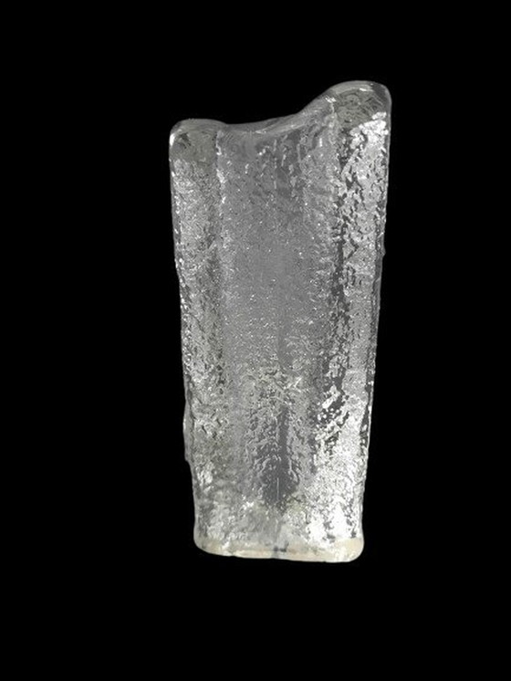 Image 1 of Vintage 1970'S Zware Ice Block Vaas Design  Nybro Glasbruk, Sweden