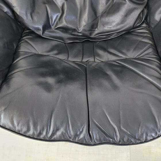 Image 1 of Vintage teakhouten en lederen fauteuil voor Göte Møbler, Zweden 1970