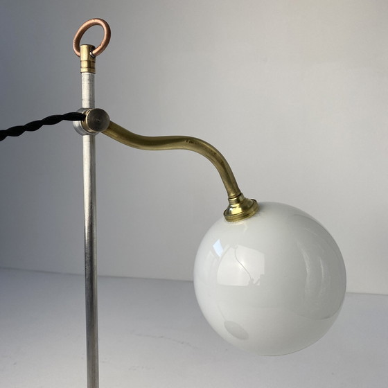 Image 1 of Antieke Opklapbare Lamp & Vintage Opaline