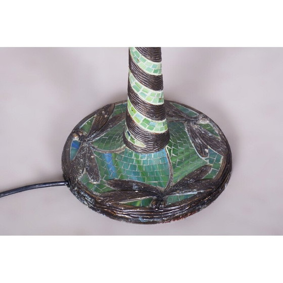 Image 1 of Vintage Art Deco tafellamp in brons en glas, Frankrijk 1970