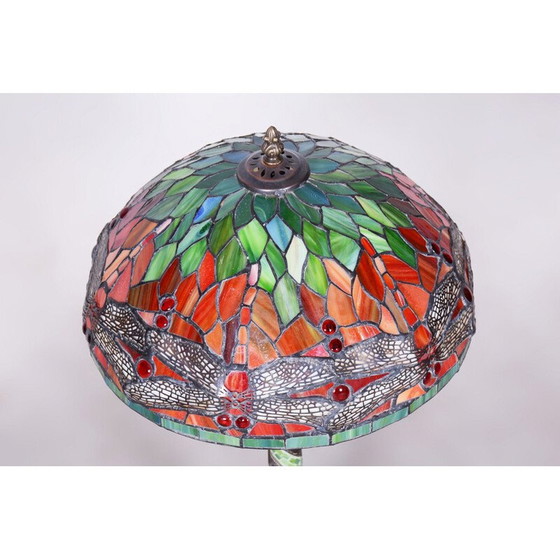 Image 1 of Vintage Art Deco tafellamp in brons en glas, Frankrijk 1970