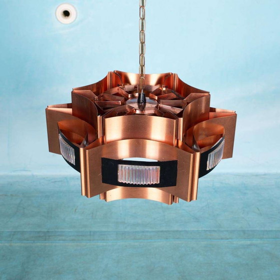 Image 1 of Space age koperen hanglamp Werner Schou design pendant