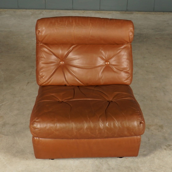 Image 1 of Set Van 4 Vintage Lederen Modulaire Fauteuils – Jaren 60