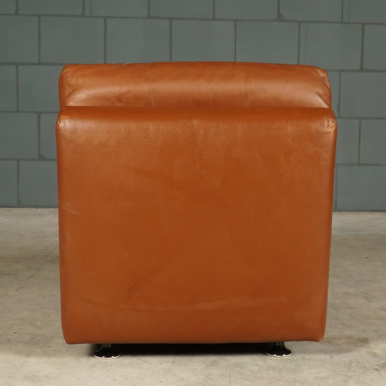 Image 1 of Set Van 4 Vintage Lederen Modulaire Fauteuils – Jaren 60