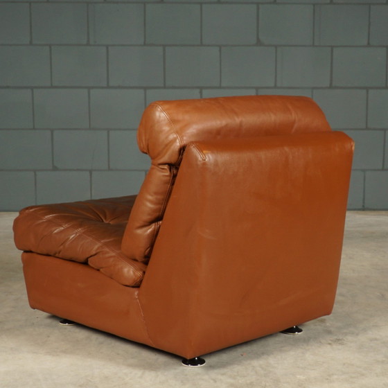 Image 1 of Set Van 4 Vintage Lederen Modulaire Fauteuils – Jaren 60