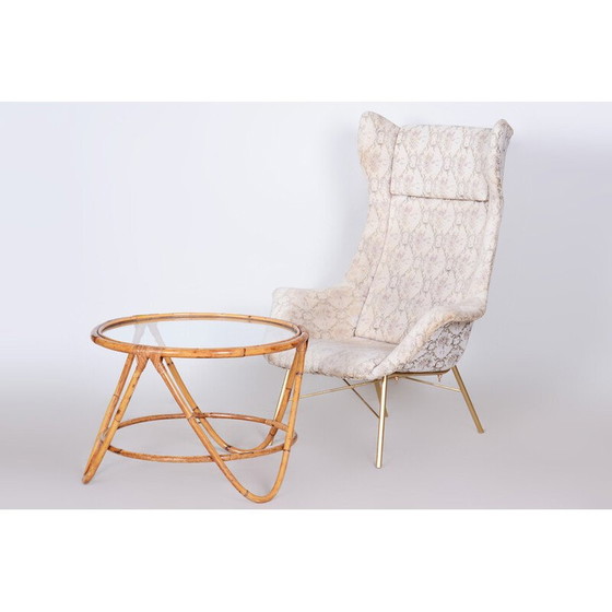 Image 1 of Mid-eeuwse Wing fauteuil in laminaat van Miroslav Navratil, 1950