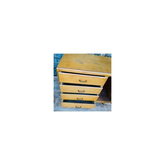 Image 1 of Vintage houten kist met 4 laden en 1 deur