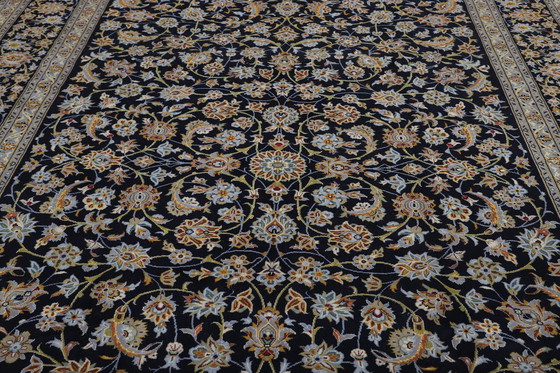 Image 1 of Origineel handgeknoopt Perzisch Tapijt Kashan Fijn Met Zijde 382 X 280 Cm Top Conditie