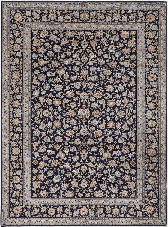 Image 1 of Origineel handgeknoopt Perzisch Tapijt Kashan Fijn Met Zijde 382 X 280 Cm Top Conditie