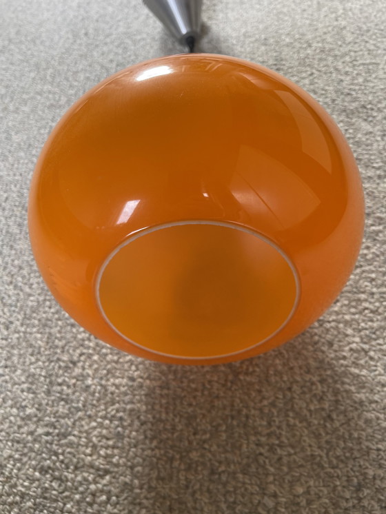 Image 1 of Retro Oranje Glazen Hanglamp