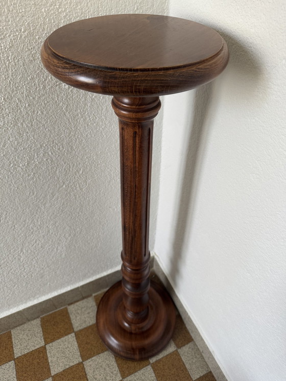 Image 1 of Vintage Gesneden Houten Zuil