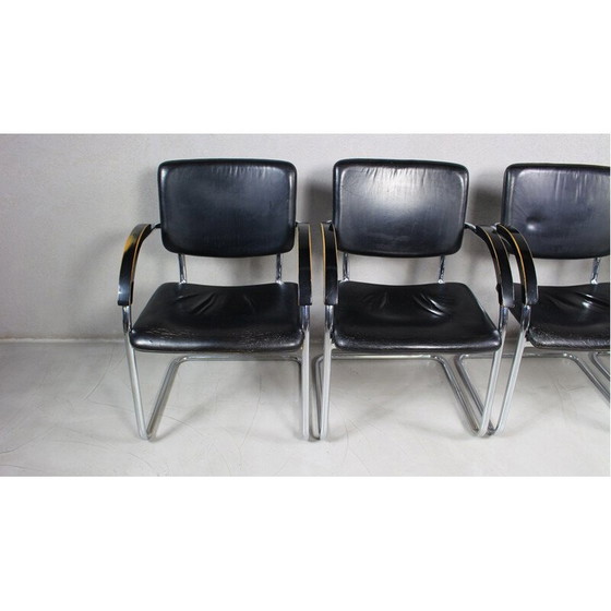 Image 1 of Set van 4 vintage stalen buisfauteuils