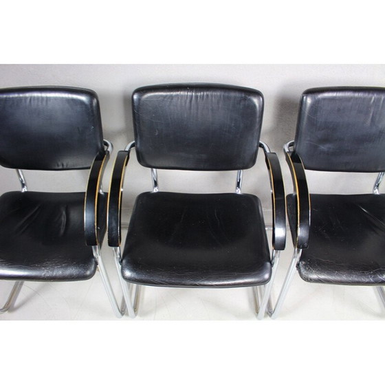 Image 1 of Set van 4 vintage stalen buisfauteuils