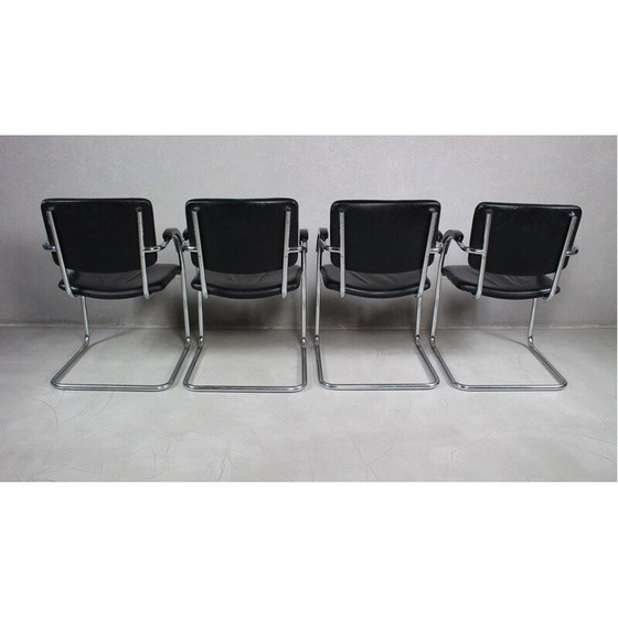 Image 1 of Set van 4 vintage stalen buisfauteuils
