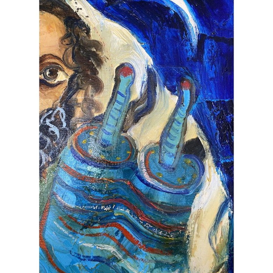 Image 1 of Vintage schilderij op canvas door Raya Sorkine