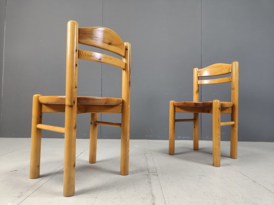 Image 1 of Set van 6 Scandinavische eetkamerstoelen grenenhout, 1980S