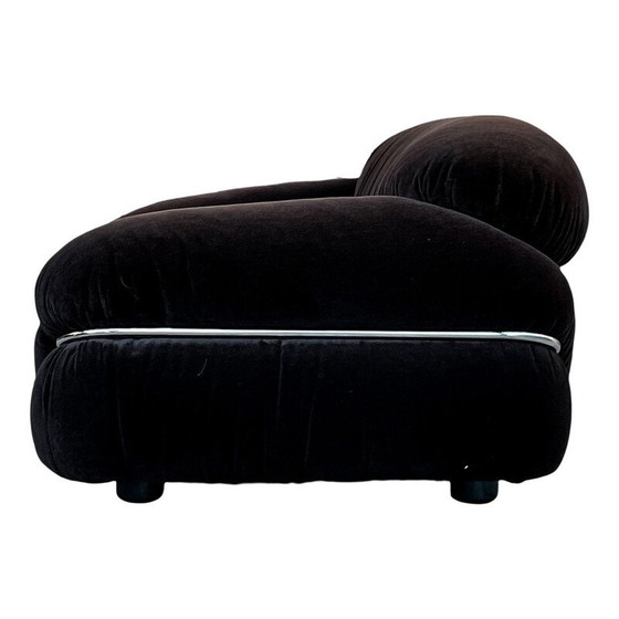Image 1 of Vintage bruin Alpaca fluwelen Sesann woonkamer set door Gianfranco Frattini voor Cassina, 1972