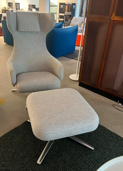 Vitra Grand Repos + Ottoman Stof Kvadrat Hallingdal Showmodel 