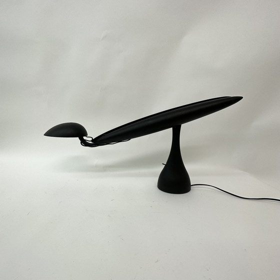 Image 1 of Heron zwarte lamp van Isao Hosoe voor Luxo, Postmodern, jaren 1980