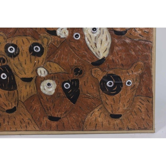 Image 1 of Vintage schilderij met beren van Hervé Maury