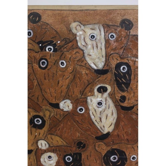 Image 1 of Vintage schilderij met beren van Hervé Maury