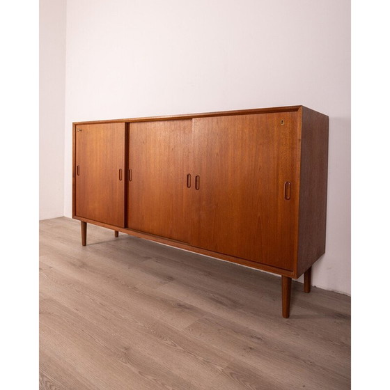 Image 1 of Vintage teakhouten dressoir met drie schuifdeuren, 1970