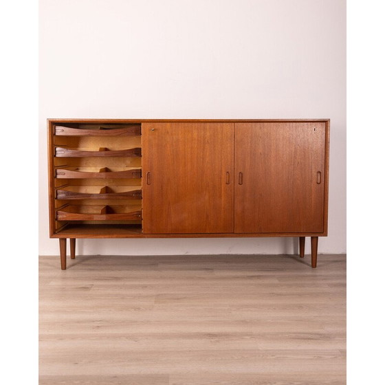 Image 1 of Vintage teakhouten dressoir met drie schuifdeuren, 1970