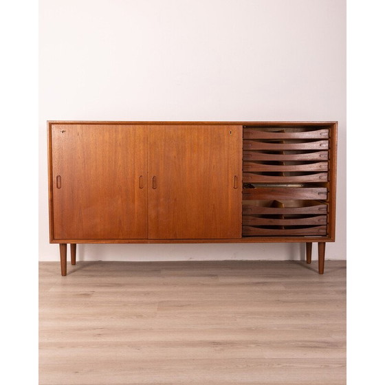 Image 1 of Vintage teakhouten dressoir met drie schuifdeuren, 1970