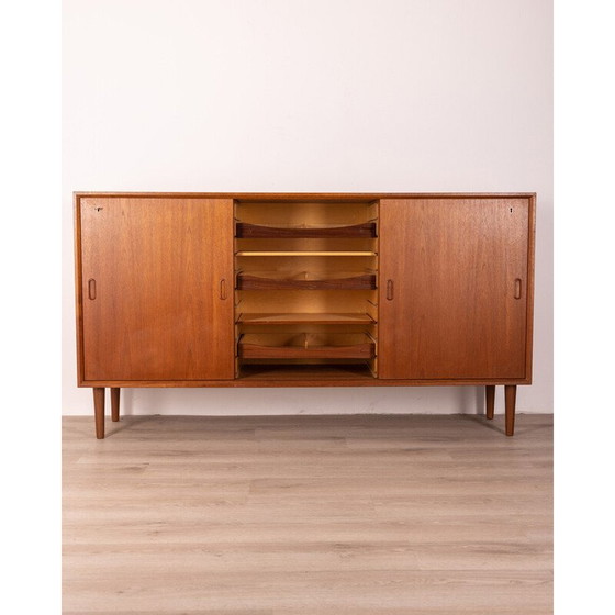 Image 1 of Vintage teakhouten dressoir met drie schuifdeuren, 1970